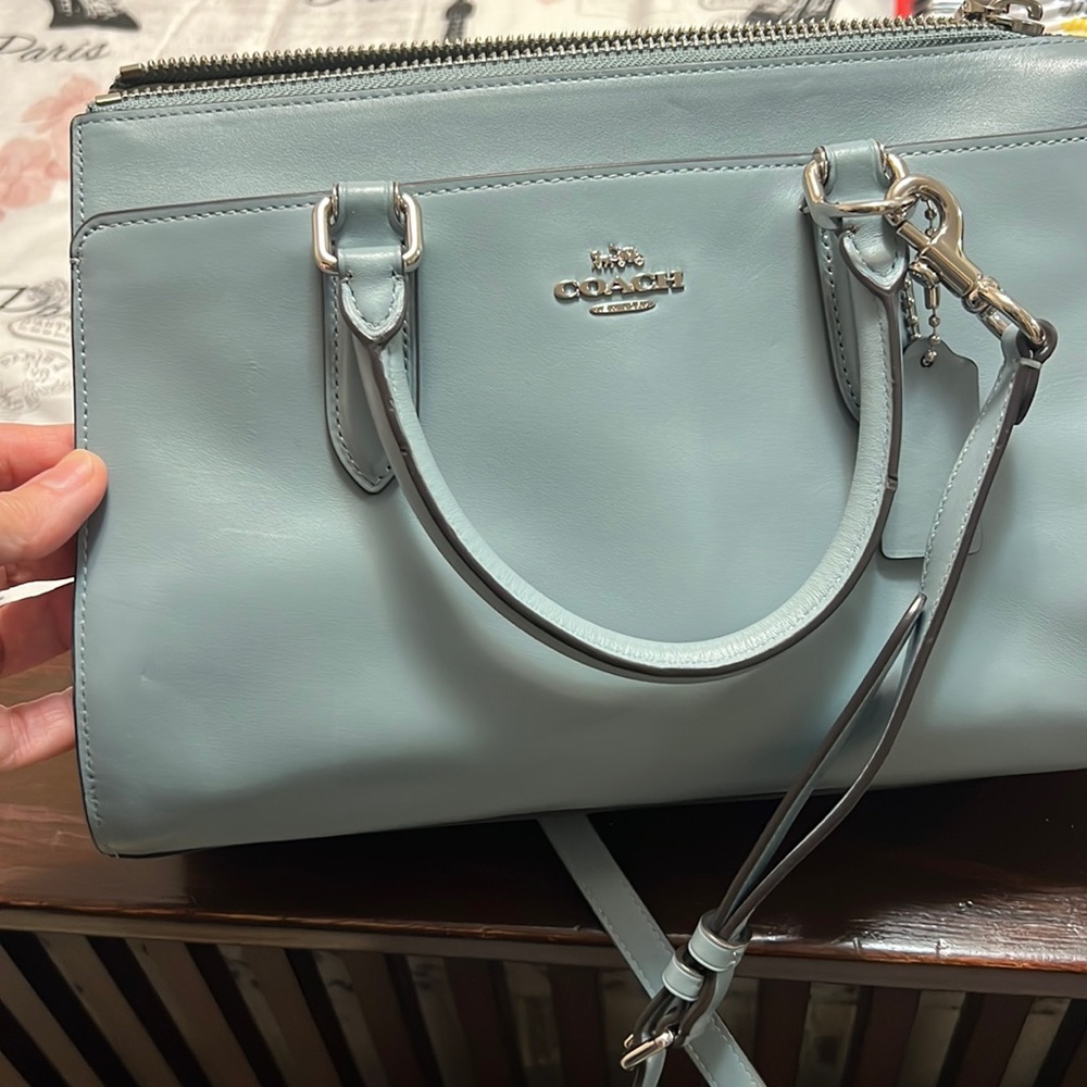 Coach Light Blue Leather Shoulder Bag